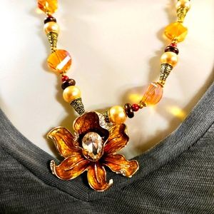 Beautiful Artisan Flower Necklace